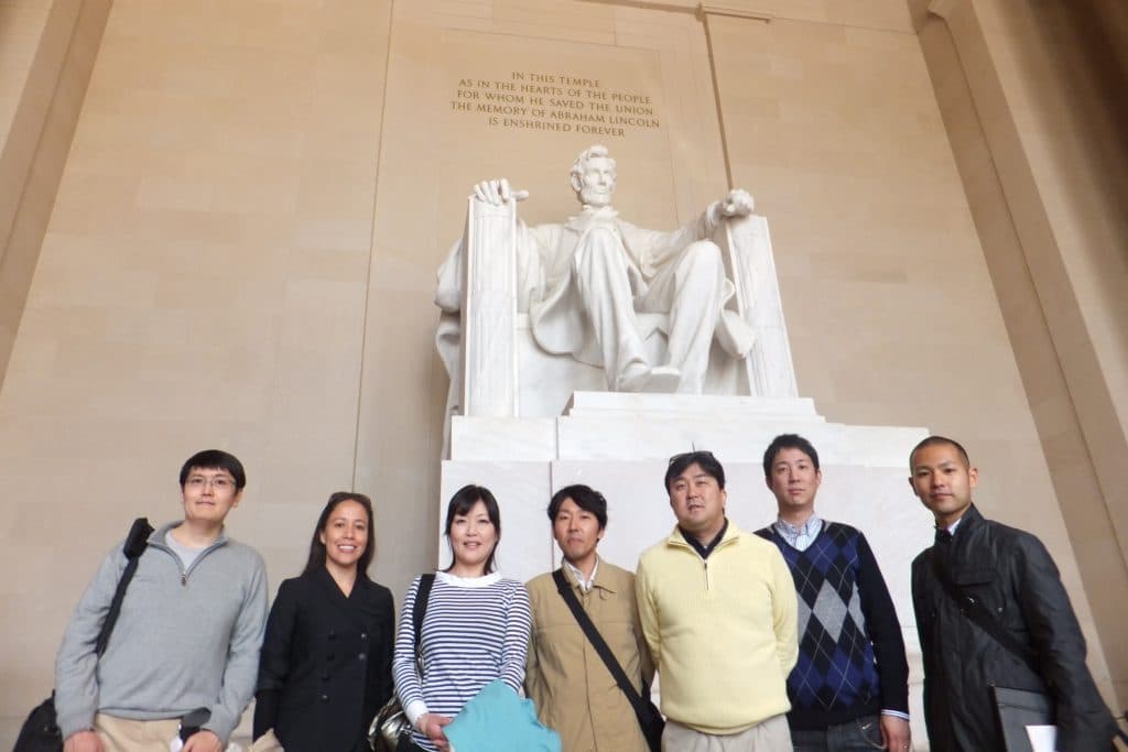 Group in front of the Lincoln Memorial in Washington DC