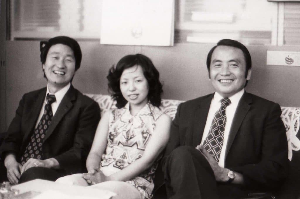 From right: JCIE founder Tadashi Yamamoto, Executive Director & COO Deko Katsumata, and founding JCIE/USA Executive Director Hiroshi Peter Kamura