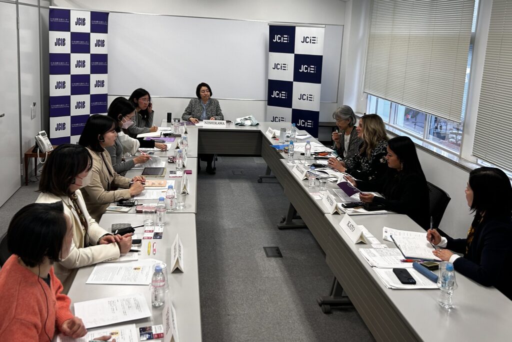 Meeting with staff and alumni of a Japanese nonprofit academy that provides training to increase the number of women in politics