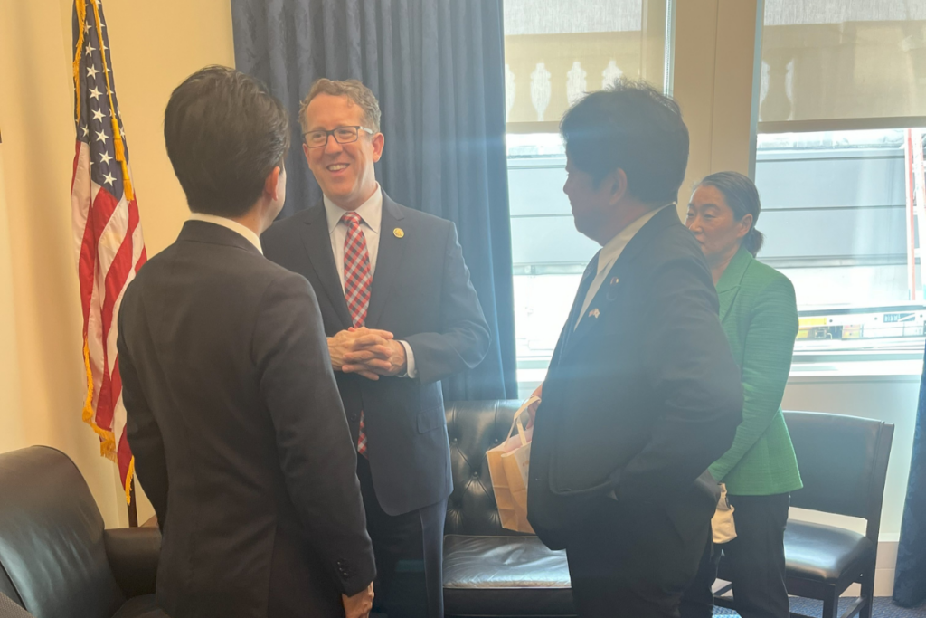 With Congressman Adrian Smith (R-NE), Chairman of the House Ways and Means Committee’s Trade Subcommittee and Co-Chair of the US-Japan Congressional Caucus