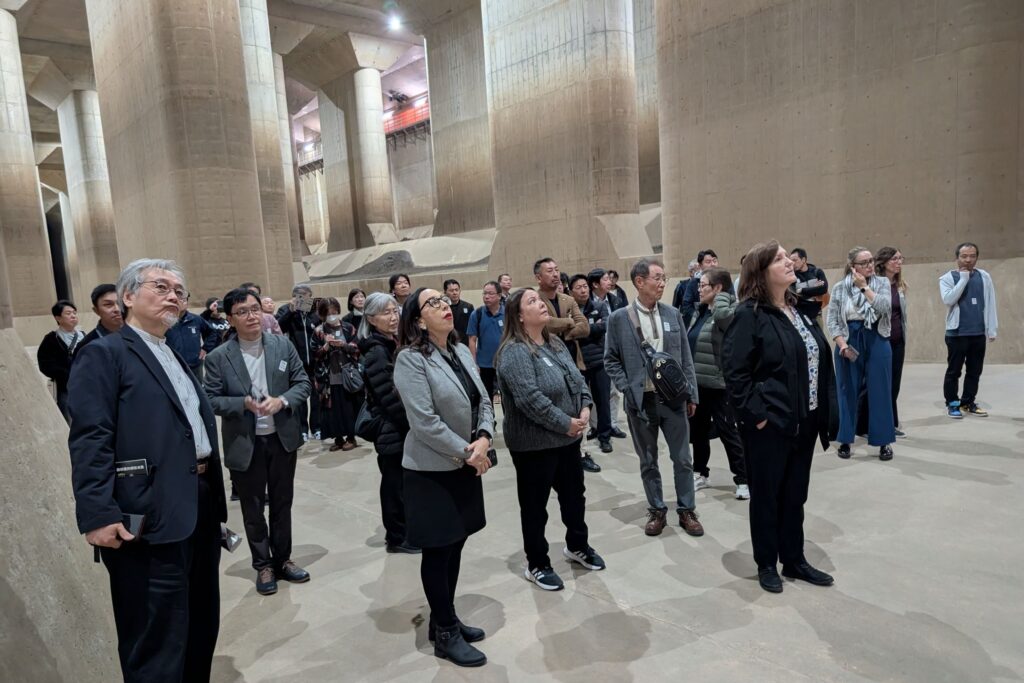 Admiring the scope of the world's largest underground floodwater diversion facility