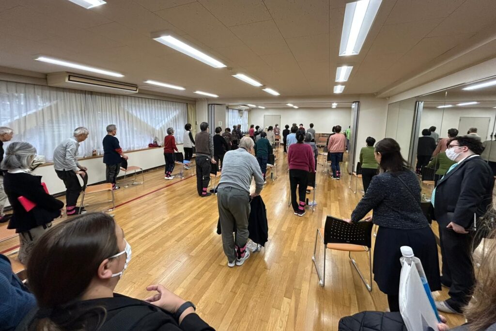 Observing Shiki residents engaging in strength training activities