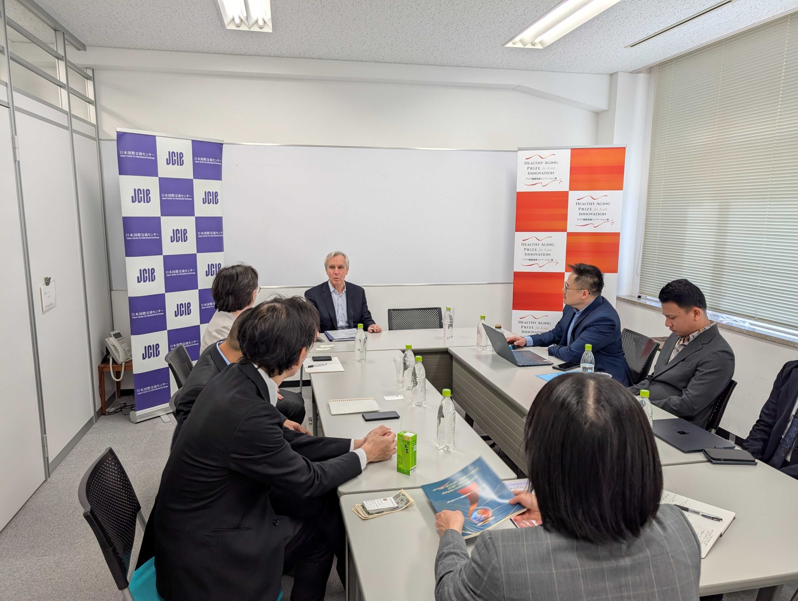 HAPI winners discussing their work with Global Coalition on Aging CEO, Mike Hodin